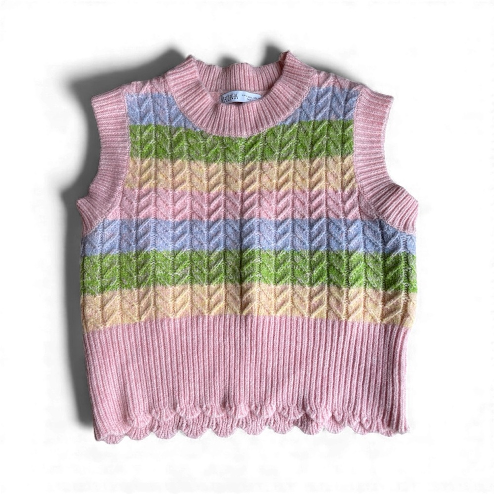 SHEIN Soft Pink Ribbed Knit Sweater